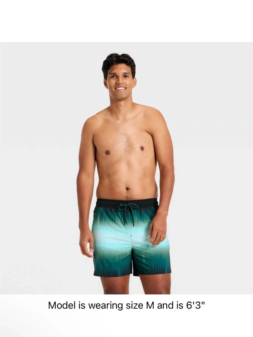 Goodfellow & Co Teal to Black Gradient Swim Trunks